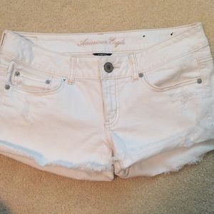 American eagle white distressed shorts